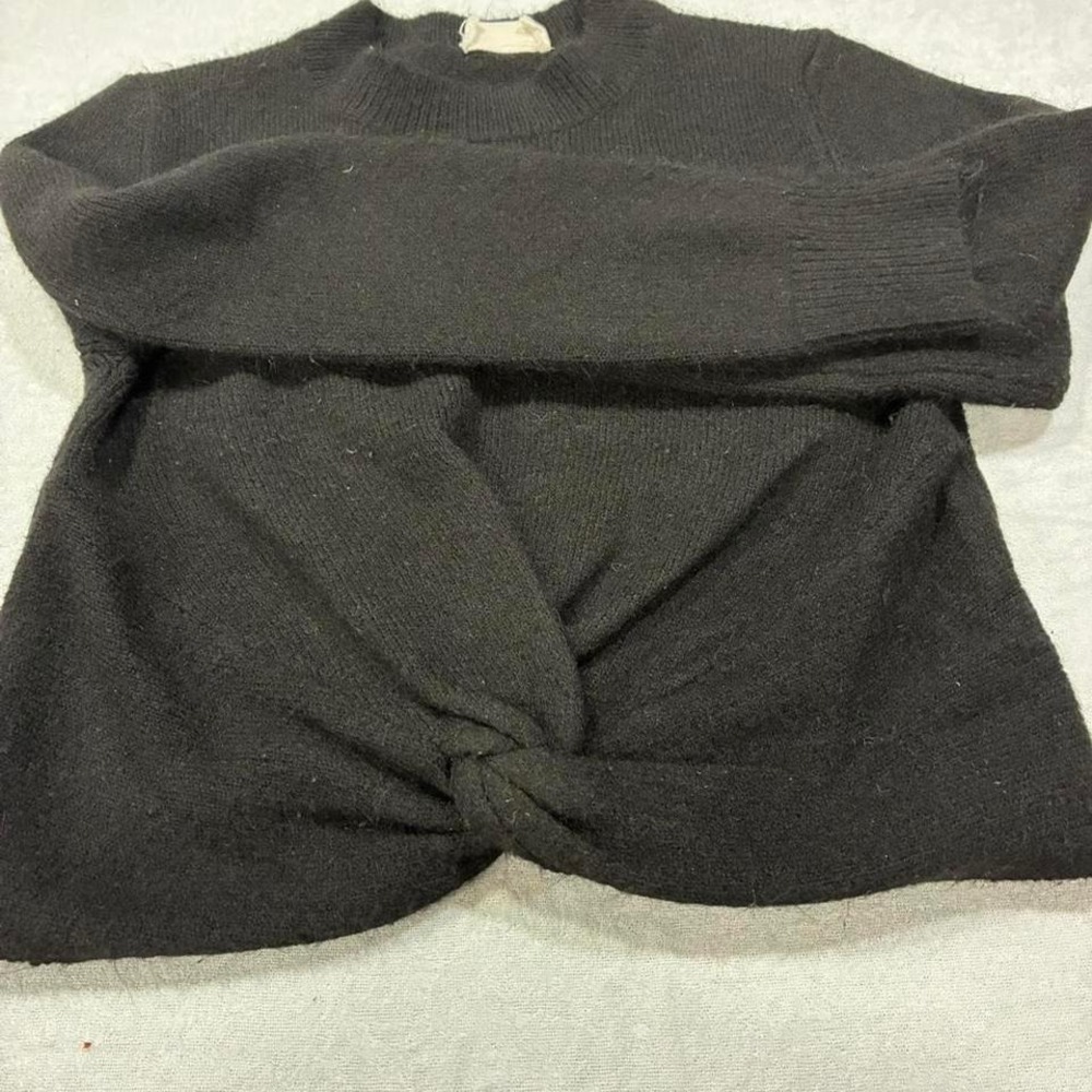 LOVE ADORE Women's Black tie-front knit sweater Size M. SKU61   #knitwear